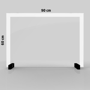 Przegroda szklana 4 mm, rozmiar 90x60 cm rama biała