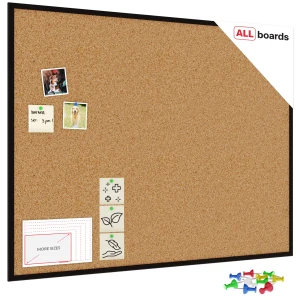 Tablica korkowa 120x90 cm rama drewniana lakierowana CZARNA + GRATIS