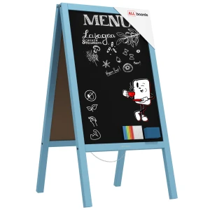 Potykacz niebieski stojak kredowy 118x61 cm pastelowy kolor