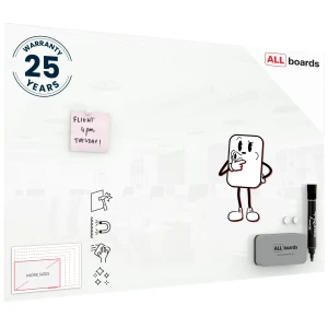 Szklana tablica magnetyczna biała 90x60 + GRATIS