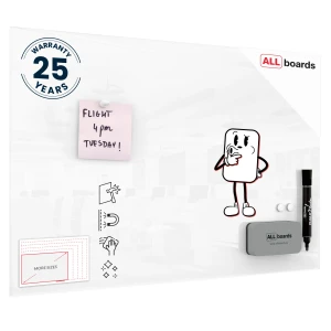 Szklana tablica magnetyczna 60x40 Premium SUPERWHITE + GRATIS