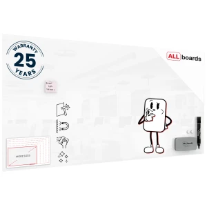 Szklana tablica magnetyczna 200x100 Premium SUPERWHITE + GRATIS