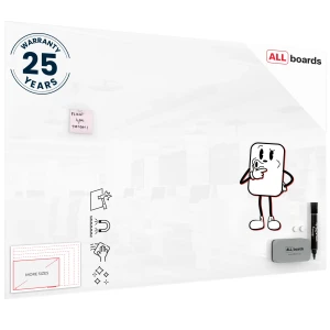 Szklana tablica magnetyczna 150x100 Premium SUPERWHITE + GRATIS