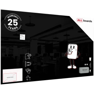 Szklana tablica magnetyczna czarna 200x120 cm + GRATIS