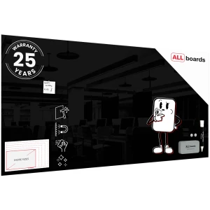 Szklana tablica magnetyczna czarna 200x100cm + GRATIS