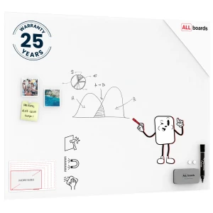 Tablica szklana matowa magnetyczna 120x90 cm + GRATIS