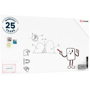 Tablica szklana matowa magnetyczna 220x120 cm + GRATIS