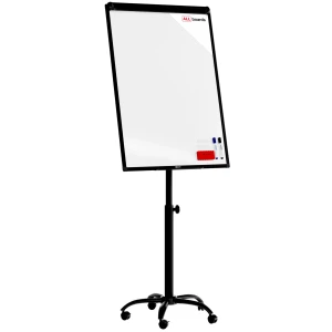 Flipchart suchościeralny magnetyczny mobilny na kółkach 100x70 cm czarny + GRATIS 