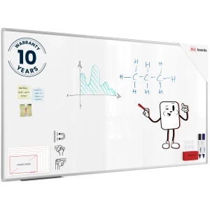 Tablica suchościeralna magnetyczna biała 180x100 cm PREMIUM EXPO + zestaw akcesoriów