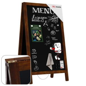 Potykacz magnetyczny stojak kredowy wodoodporny 80x45 cm KLASYCZNY BRĄZ + GRATIS 