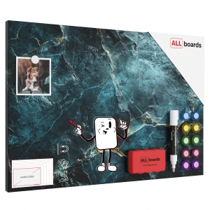 Tablica na magnesy METALboards, lapis lazuli 60x40 cm + zestaw akcesoriów GRATIS