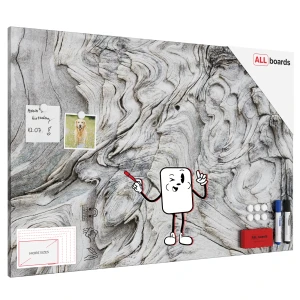 Tablica na magnesy METALboards, skamieniałe drewno 90x60 cm + zestaw akcesoriów GRATIS