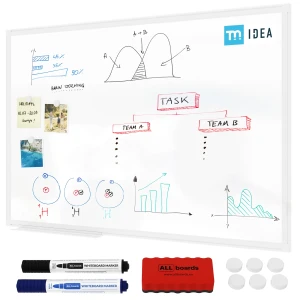 Tablica suchościeralna magnetyczna 90x60 cm E-LINE + AKCESORIA GRATIS