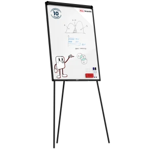 Flipchart suchościeralny magnetyczny 100x70 cm Czarny + GRATIS