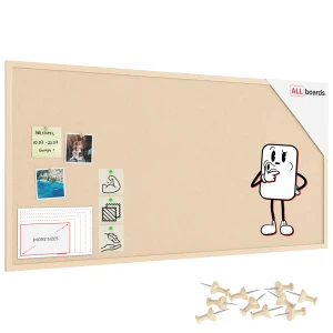 Tablica tekstylna (filcowa) 120x60 cm camel w ramie drewnianej camelowej