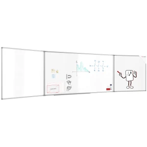 Tablica biała szkolna suchościeralna magnetyczna typu "tryptyk" 100x200 //400 cm