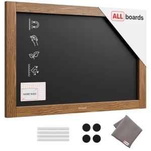 Tablica kredowa magnetyczna wodoodporna 60x40 cm rama drewniana KLASYCZNY BRĄZ + gratis