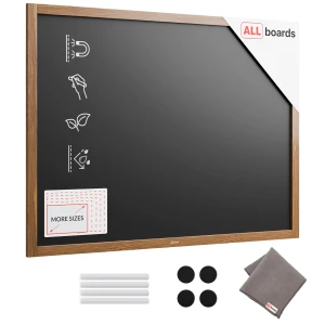 Tablica kredowa magnetyczna wodoodporna 120x90 cm rama drewniana KLASYCZNY BRĄZ + gratis 