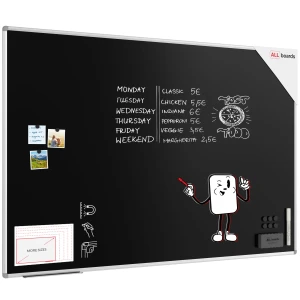 Tablica magnetyczna kredowa 180x120 cm - czarna, rama Premium EXPO + GRATIS